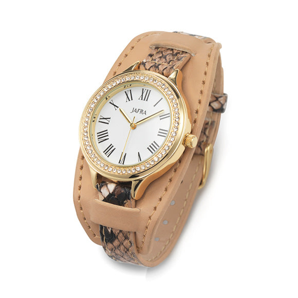 Faux Snake Skin Band Watch